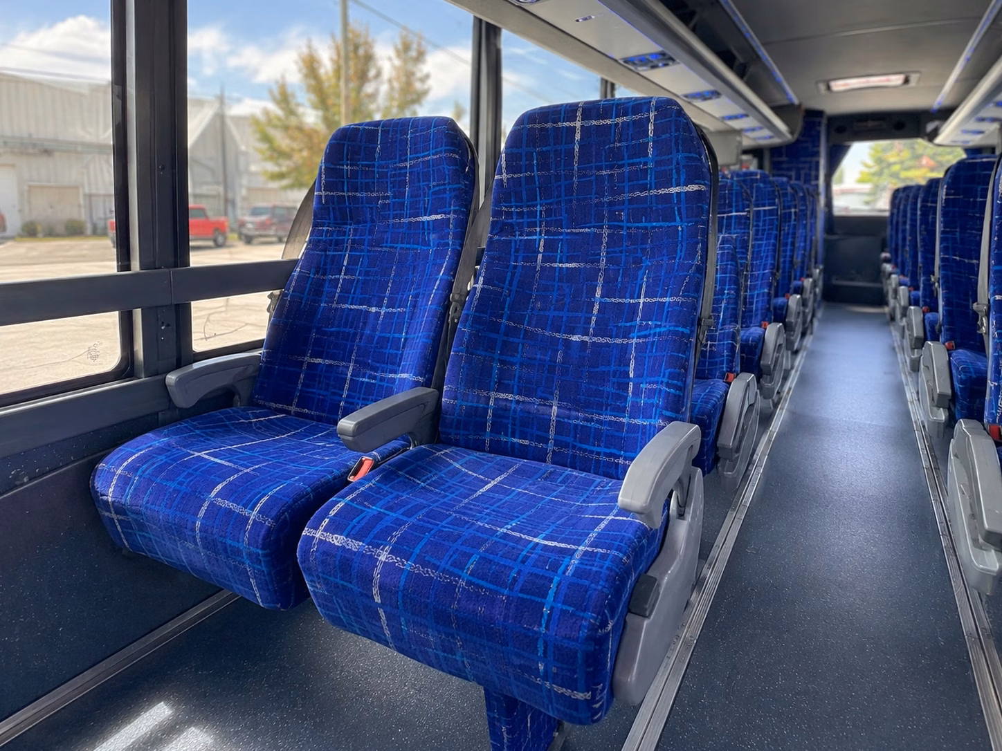 college station charter bus rental interior